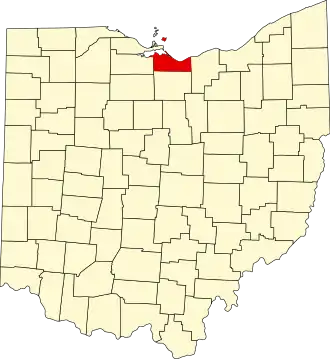 State map highlighting Erie County
