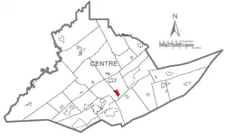 Location within Centre County