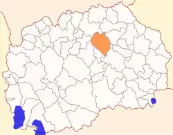Location of Municipality of Sveti Nikole