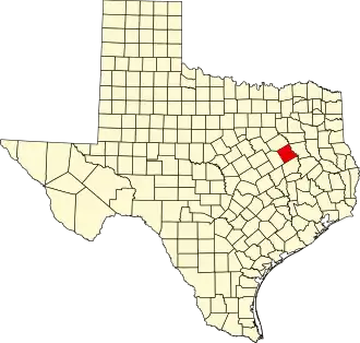 State map highlighting Freestone County