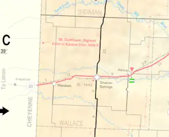 KDOT map of Wallace County (legend)