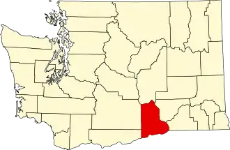 State map highlighting Benton County