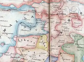 Ladwa State northern exclaves, in the Ludhiana District near Sanewal & Buddowal enclave with details of village.