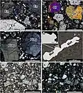 Thin sections of 2024 BX1 samples, with enstatite crystals (En), olivine (Ol), plagioclase (Plag) and metal (Met)