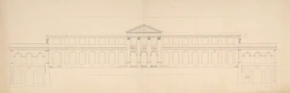 Final design for the entrance front by Dewez (Archives Nationales)