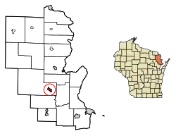 Location of Crivitz in Marinette County, Wisconsin