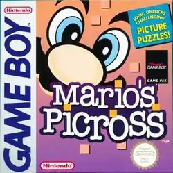 The cover art of Mario's Picross. It depicts Mario's face on the cover similarly to the game's title screen.