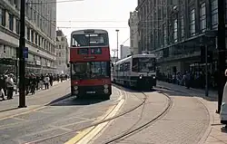 The stop in 1992 in its original configuration as a one way stop.
