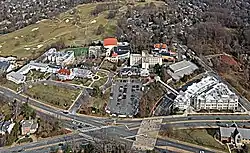 Aerial view of Marymount University's main campus