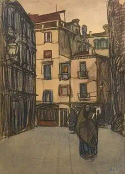 Maxime Dethomas: original planche No.4, Henri de Régnier's Esquisses Vénitiennes (1906).