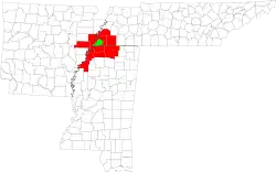 Map of Memphis Metropolitan Area