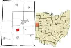 Location in Mercer County and the state of Ohio.