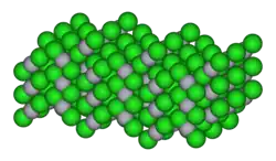 Space-filling model of the crystal structure
