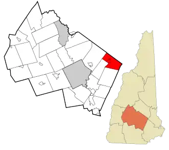 Location in Merrimack County and the state of New Hampshire