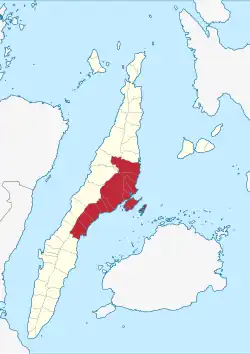 Map of Cebu with Metro Cebu highlighted