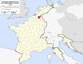 Location of Meuse-Inférieure in France (1812)