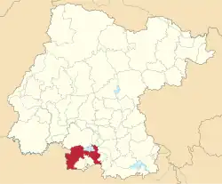 Location of Yuriria municipality in Guanajuato