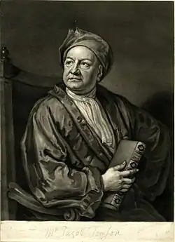 Mezzotint portrait of Jacob Tonson by John Faber the Younger after Sir Godfrey Kneller, 1733. Chaloner Smith 1883; British Mezzotinto portraits from the introduction of the art to the early part of the present century # 208.43. British Museum