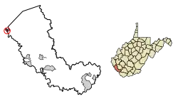 Location of Kermit in Mingo County, West Virginia.