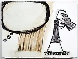 Mira Schor, Past, Present, And, oil and gesso on linen, 12"x16", 2009