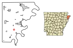 Location in Mississippi County, Arkansas