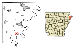 Location in Mississippi County, Arkansas