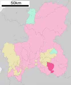 Location of Mizunami in Gifu Prefecture