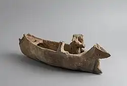 Naqada II clay model of a wooden boat