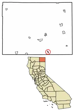 Location of Likely in Modoc County, California.