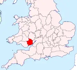 Monmouthshire shown within England and Wales