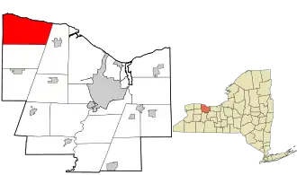Location in Monroe County and the state of New York