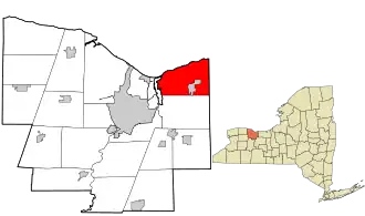 Location in Monroe County and the state of New York