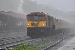 KYN WDP-3A hauling the Mumbai-Karmali Tejas Express.