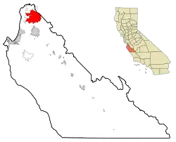 Location in Monterey County and the state of California
