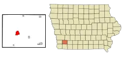 Location of Red Oak, Iowa
