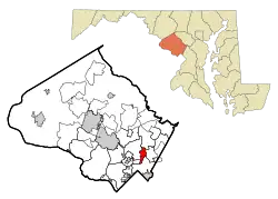 Location of Kemp Mill, Maryland