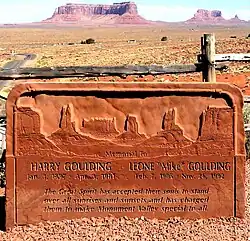 Plaque of memorial to Harry Goulding