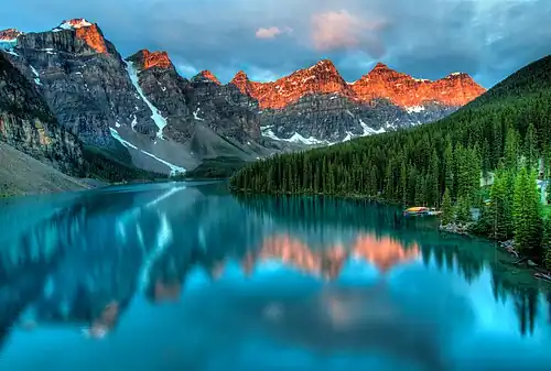 Moraine Lake with Mount Perren centered