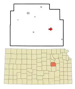 Location within Morris County and Kansas