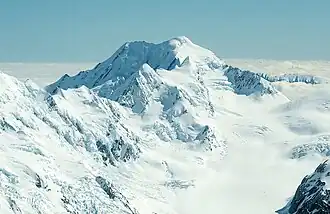 Mount Green, Mount Walter, and Mount Elie de Beaumont. Aerial view from south.