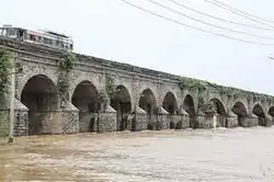 Munneru bridge with heavy flood