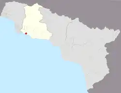 Location of Miusera in Abkhazia
