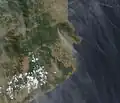 Satellite image from NASA showing the start of the fire in la Jonquera