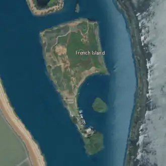 Aerial image of an island.