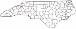 Location of Crossnore, North Carolina