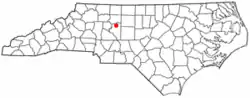 Location of Midway within North Carolina