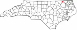 Location of Murfreesboro, North Carolina