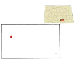 Location of Napoleon, North Dakota