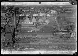 Five cooling towers in a row at DSM Emma, around 1930