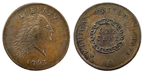 Photograph of 1793 Flowing Hair (chain) Cent